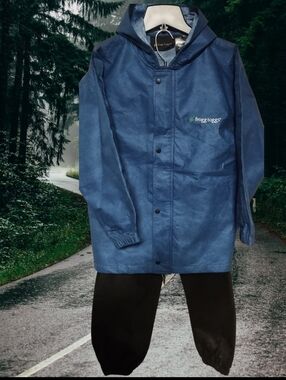 Frogg Toggs Rain Suit Youth-L EUC Blue/Black WaterproofComfort Fit